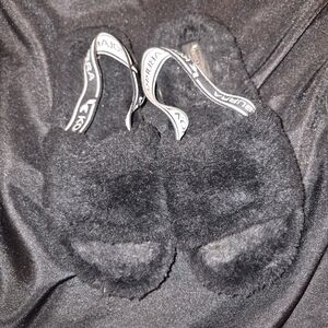 Black Fuzzy Slippers